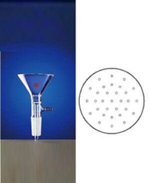 Funnel F93, filter, inner joint with vacuum receiver, perforated glass plate