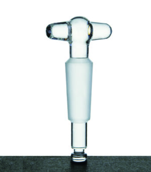 Stopcock plug, 1:10 glass, straight bore 4mm