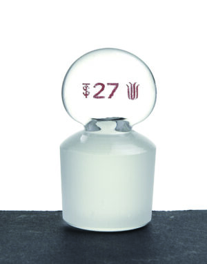 Synthware ＃13 Stopper, glass, solid, flask length, penny-head (S280013)