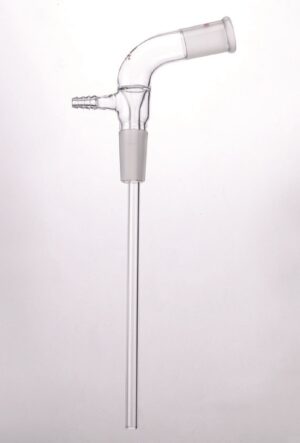 Synthware Adapter A64, vacuum receiver, inlet with hose connection, bent, long stem