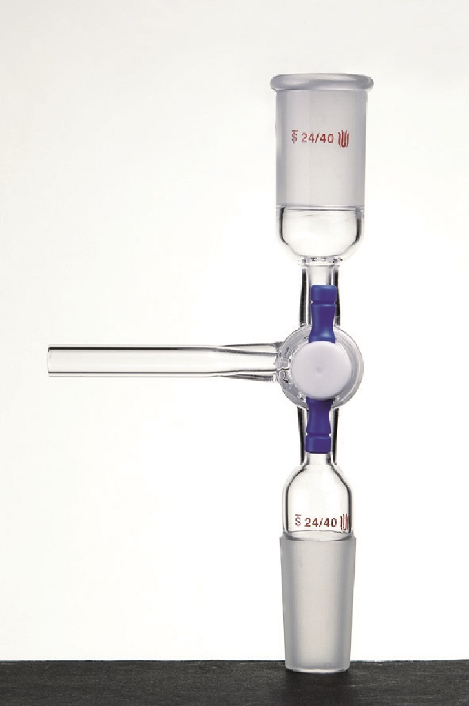 Synthware Adapter A76, stopcock PTFE, "T"-bore, flushing