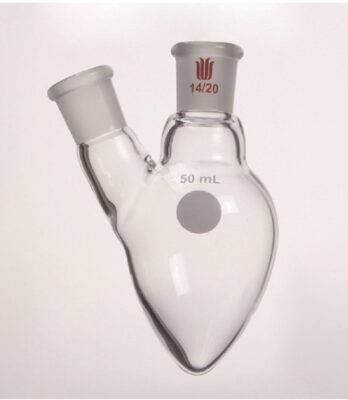 Synthware Flask F34, 2-neck, pear shaped, angled