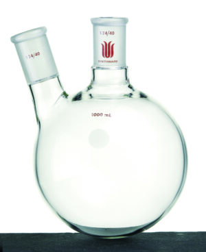 Synthware Flask F41, 2-neck, round bottom, angled