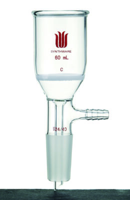 Synthware Funnel F36, Buchner, fritted, inner joint with vacuum receiver