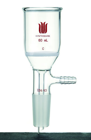 Synthware Funnel F36, Buchner, fritted, inner joint with vacuum receiver