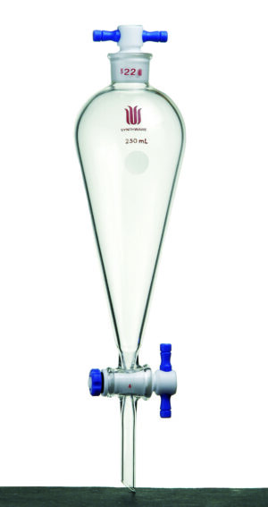 Synthware Funnel F47, separatory, PTFE stopper and PTFE stopcock