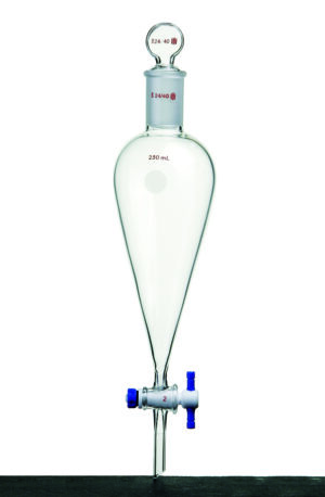 Synthware Funnel F47A, separation, glass stopper and PTFE stopcock
