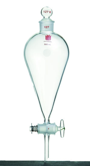 Synthware Funnel F78, separatory, Squibb, glass stopcock