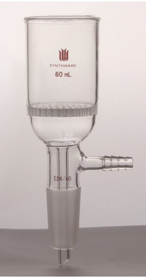 Synthware Funnel F96, Buchner, inner joint with vacuum receiver, perforated glass plate