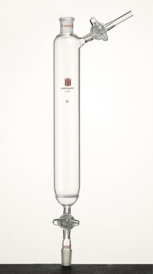 Synthware Funnel F97C, fritted disc, glass stopcocks, top with outer joint