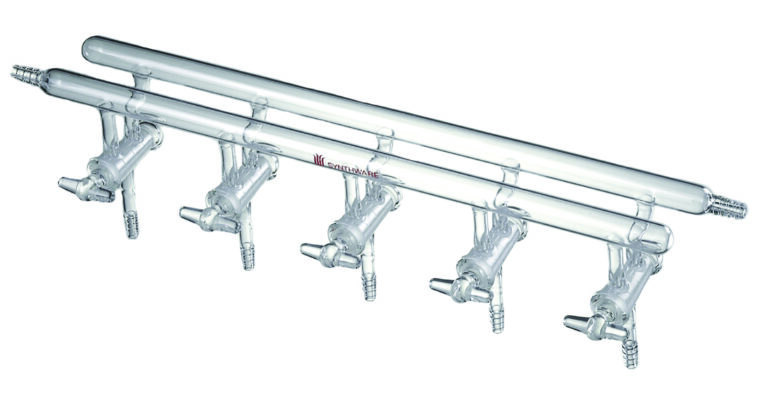 Synthware Manifold M18, hollow glass stopcocks, double
