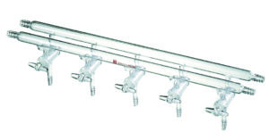 Synthware Manifold M25, vacuum solid glass stopcocks, double