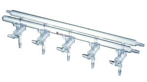 Synthware Manifold M30, vacuum solid glass stopcocks, double