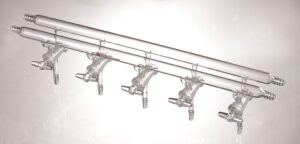 Synthware Manifold M41, hollow glass stopcocks, double