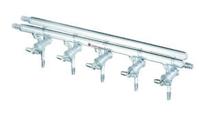 Synthware Manifold M42, hollow glass stopcocks, double