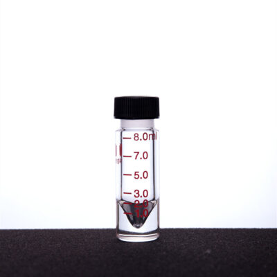 Synthware Microscale, conical reaction vial V13S, heavy wall, graduated, threaded, solid screw cap