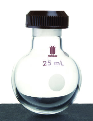 Synthware Microscale, flask F30m, 1-neck, round bottom, threaded