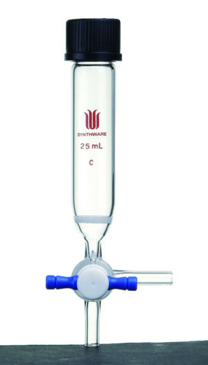 Synthware Peptide synthesis vessel P13, solid phase, „T“-bore PTFE stopcock