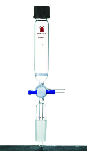 Synthware Peptide synthesis vessel P14, solid phase, „T“-bore PTFE stopcock, inner joint