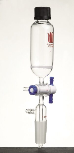 Synthware Peptide synthesis vessel P15, solid phase, „T“-bore PTFE stopcock, vacuum