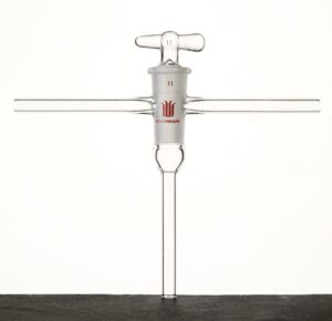 Synthware S72, glass, hollow plug, vacuum, T-bore