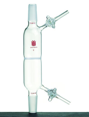 Synthware Schlenk frit tube F35C, inner joints with glass stopcock