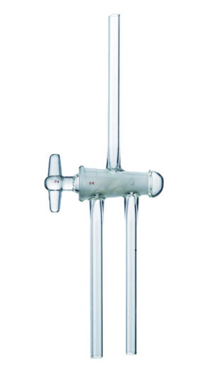 Synthware Stopcock, glass, hollow plug, double oblique, vacuum (S351656)
